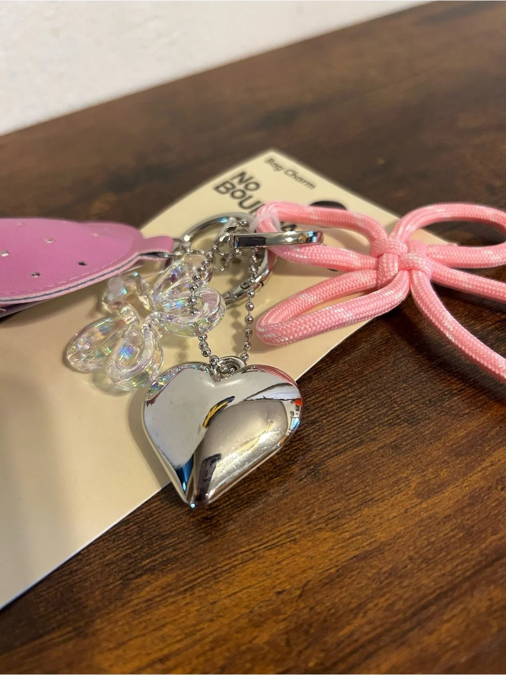No Boundaries Pink Ice Cream Cone Bag Charm with Tan Cone